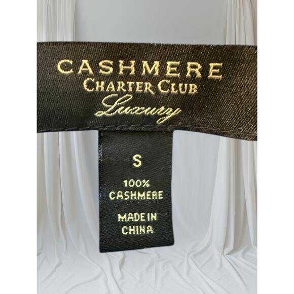 Charter Club Luxury 100% Cashmere V-Neck Sweater Blue Women’s Small Soft Knit - Picture 6 of 8